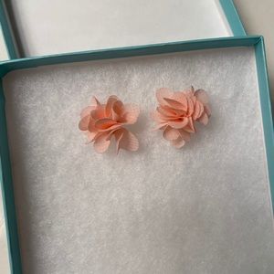Fabric flower earrings